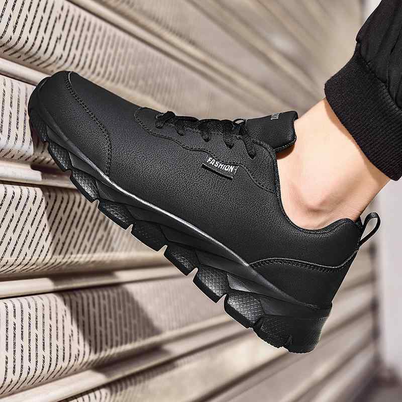 厨房靴 メンズ 男性 作業靴 防水 耐油 滑り止め ノンスリップ メッシュ 通気性 レースアップ ハイカット 軽量 フラットソール PUレザー 合成皮革 ラバーソール ブラック 大きいサイズ 普段使い デイリーユース