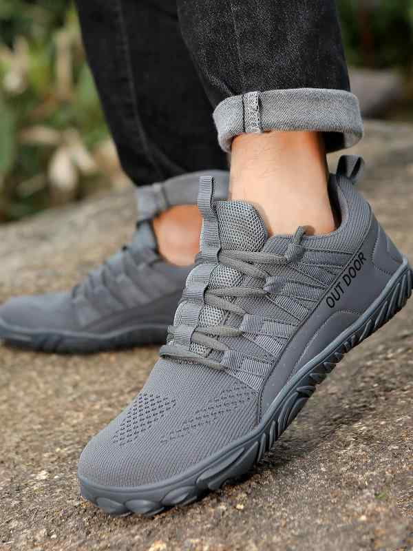トレッキングシューズ メンズ ハイキング ウォーキング 幅広つま先 サイクリング アウトドア ニットアッパー 防滑 ラバーソール EVAミッドソール 通気性 軽量 ローカット オールシーズン ブラック グレー カーキ