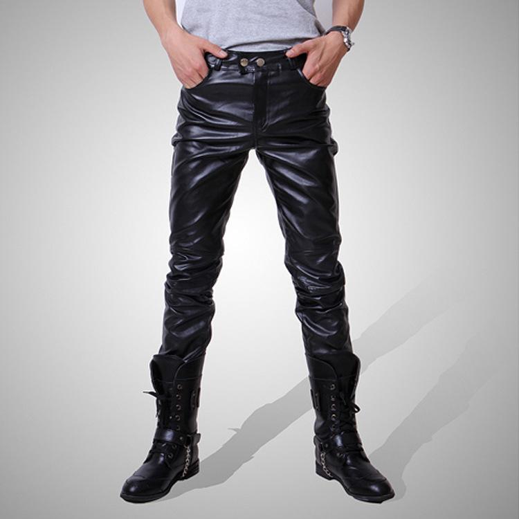 レザーパンツ メンズ 男性用 PUレザー 合皮 スキニーパンツ スリムフィット 細身 ライダース バイク 韓..