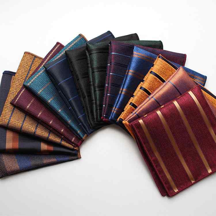 ポケットチーフ メンズ 男性用 英国風 おしゃれ ポリエステル ジャガード織り ストライプ柄 多様なデザイン スーツ ビジネス フォーマル 結婚式 パーティー 高級感 精巧な仕上がり 胸ポケット チーフ スクエア