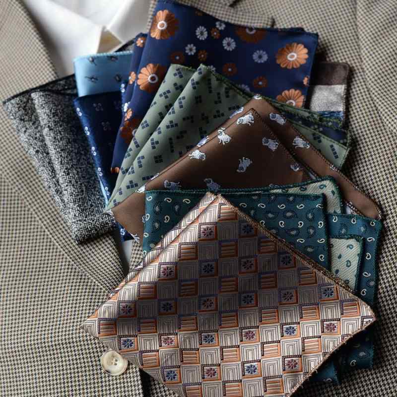 ポケットチーフ メンズ 男性用 スーツ ビジネス フォーマル レトロ イギリス風 英国調 花柄 ジャカード織り ハンカチーフ スクエア パーティー 結婚式 披露宴 謝恩会 式典