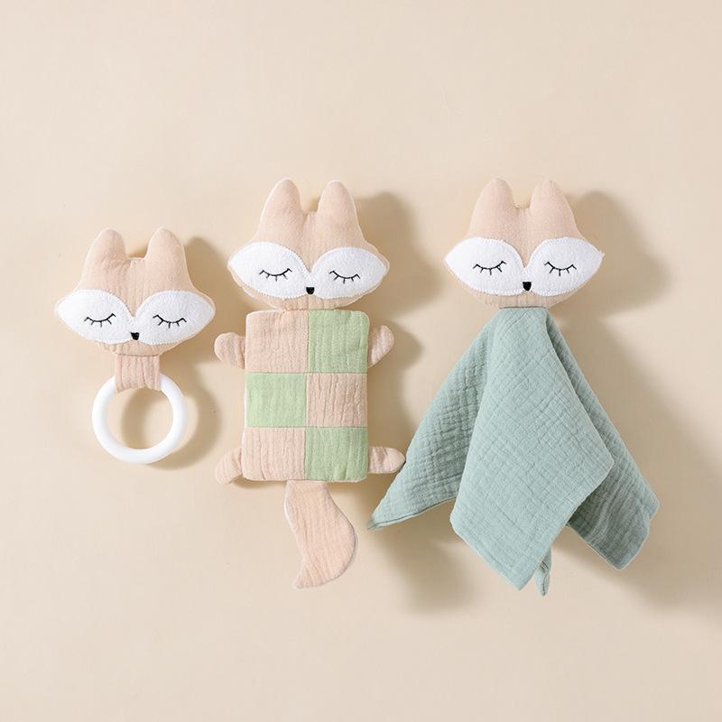 おくるみ ベビー 赤ちゃん ブランケット ぬいぐるみ グッズ 純綿 コットン ガーゼ おねんね サポート 寝かしつけ アニマル キツネ 日韓風 SNS人気