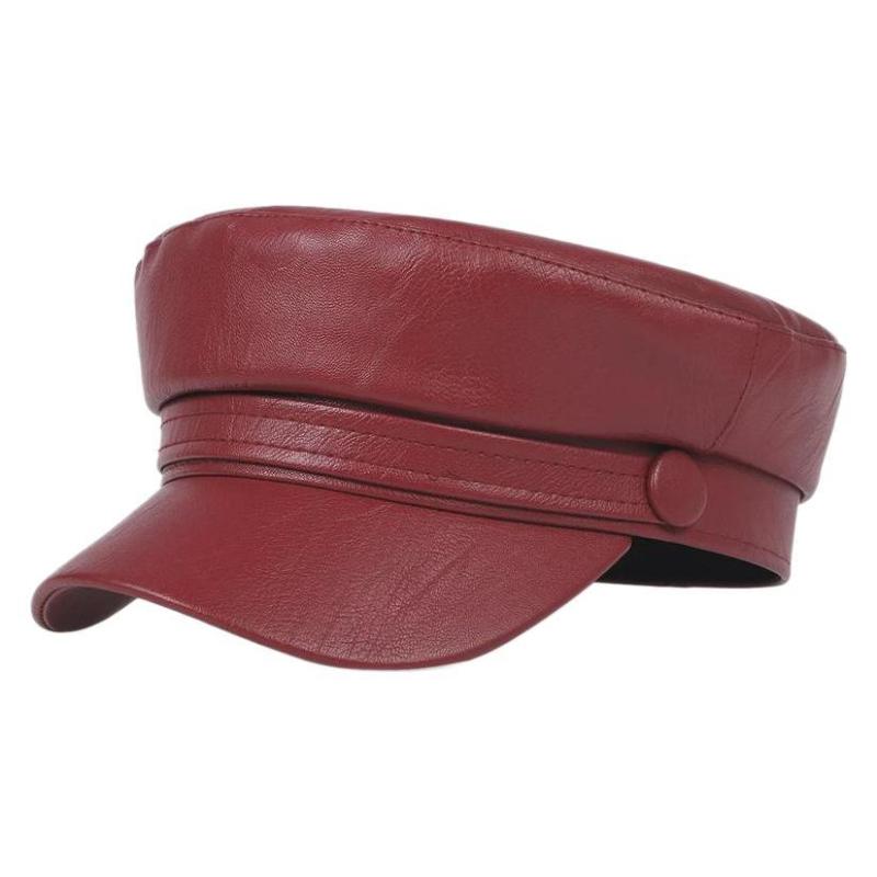 ベレー帽 男女兼用 PUレザー フラットトップ キャスケット ブリティッシュスタイル おしゃれ カジュア..