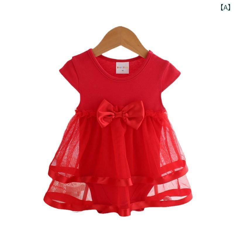 ロンパース 女の子 新生児 ベビー 夏 半袖 薄手 精紡綿 コットン 吸湿速乾 クリスマス 誕生日 プリンセ..