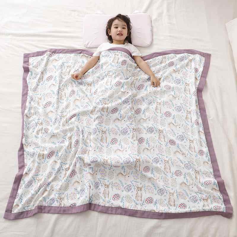 ・カテゴリ: ブランケット・主な素材: 竹繊維、綿・柄: 動物、漫画・生地層: 6重・デザイン展開: サマーデザイン、星と海、不思議の国のアリス（ライトグレー縁）、不思議の国のアリス（ダークブルー縁）、松ぼっくりと森、小さなうさぎ、小さなリス、小さな貝殻・サイズ: 約120cm x 150cm・安全基準: A区分・対象年齢: 1〜3歳 (身長80〜100cm)