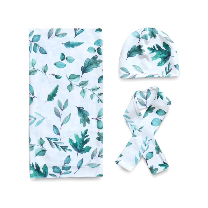 おくるみ ベビー ブランケット ヘアバンド 帽子 3点セット 新生児フォト 記念写真 アニマル柄 プリント かわいい おしゃれ 欧米風 綿 肌に優しい 柔らかな肌触り 出産祝い