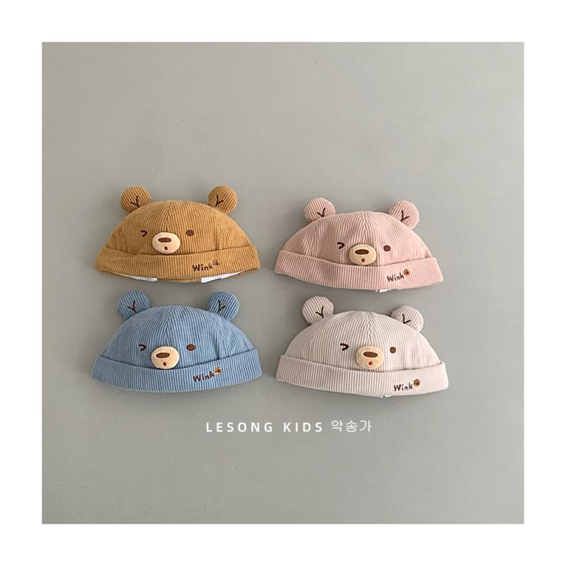 ビーニー ベビー 赤ちゃん 女の子 男の子 男女兼用 春 秋 コーデュロイ コットン 帽子 かわいい カート..