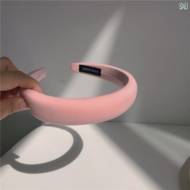 ヘアバンド レディース 女性用 ピンク 幅広 ハイクラウン 洗顔用 カチューシャ 布製 サテン ワッフル ..