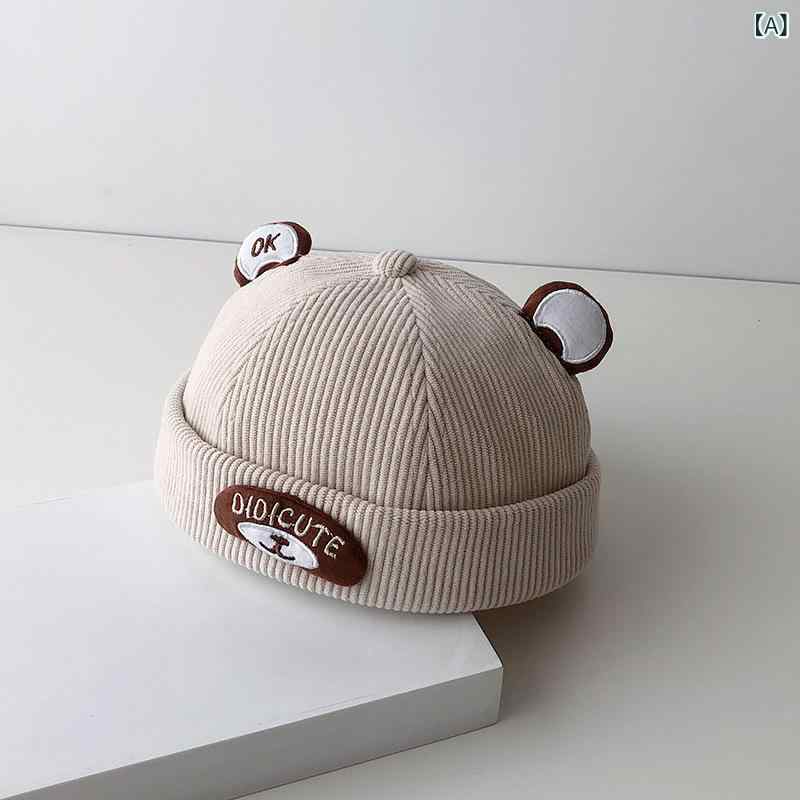 ベビー キャップ 赤ちゃん 帽子 秋冬 春秋 コーデュロイ かわいい キュート 男の子 女の子 男女兼用 プ..