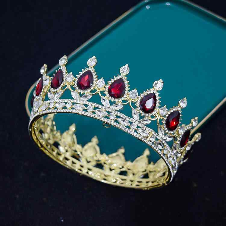 ティアラ レディース ヨーロピアン バロック調 花モチーフ クラウン ウェディング ブライダル 花嫁 披露宴 撮影 前撮り 後撮り プリンセス 誕生日 発表会 豪華 高級感 ラインストーン ガラス ヘッドドレス 髪飾り ヘアアクセサリー