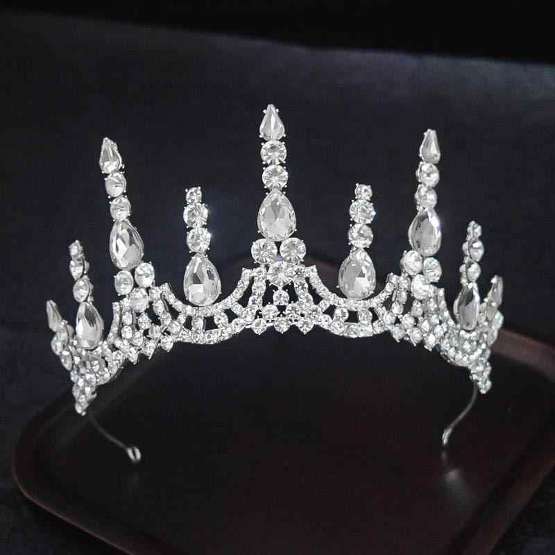 ティアラ レディース 女性用 欧風 ウェディング 結婚式 ブライダル 花嫁 クラウン ラインストーン レトロ アンティーク風 フラワーモチーフ ヘッドドレス 髪飾り 豪華 華やか パーティー 二次会 披露宴 演奏会 イブニングドレス アクセサリー