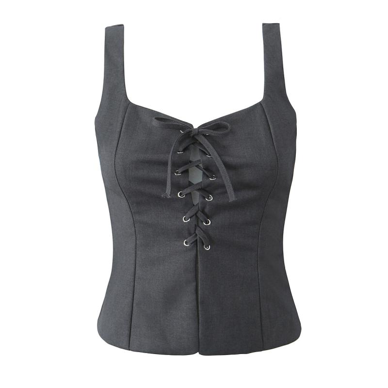ビスチェ レディース ゴシック スチームパンク 編み上げ レースアップ ウエストシェイプ ショート丈 短..