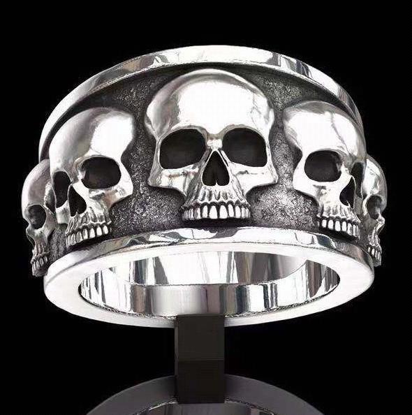 指輪 メンズ スカル ドクロ ヒップホップ ストリート 個性的 ダーク系 ゴシック風 高級感 合金 電鍍 シ..