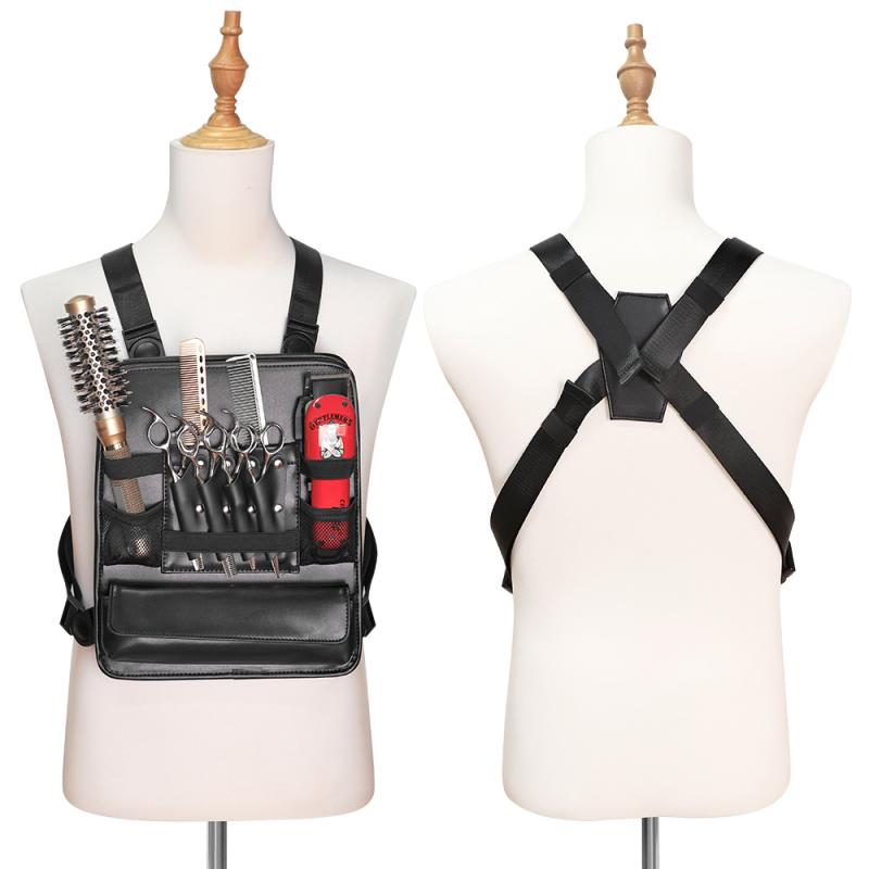 ヘアツールバッグ 多機能 美容師 理容師 スタイリスト ハーネス チェストバッグ シザー コーム 電動バ..