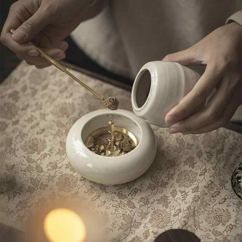 茶道具 香道具 草木灰 香道六君子 セット 銅製 香篆作成ツール 陶器 花瓶 フラワー...