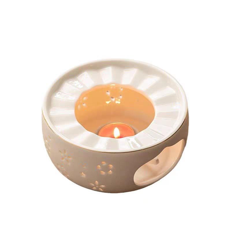 ティーウォーマー キャンドル式 陶器製 台座 卓上 保温器 お茶 紅茶 ハーブティー ポット用 家庭用 業..
