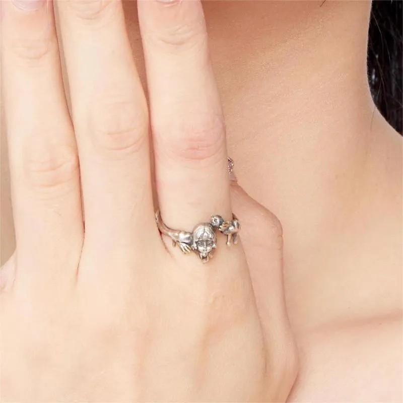 指輪 幻想的な 魍魎の舞い 個性的 ハンドメイド アンティーク調 ヴィンテージ風 華奢 小さめ ダーク ゴ..