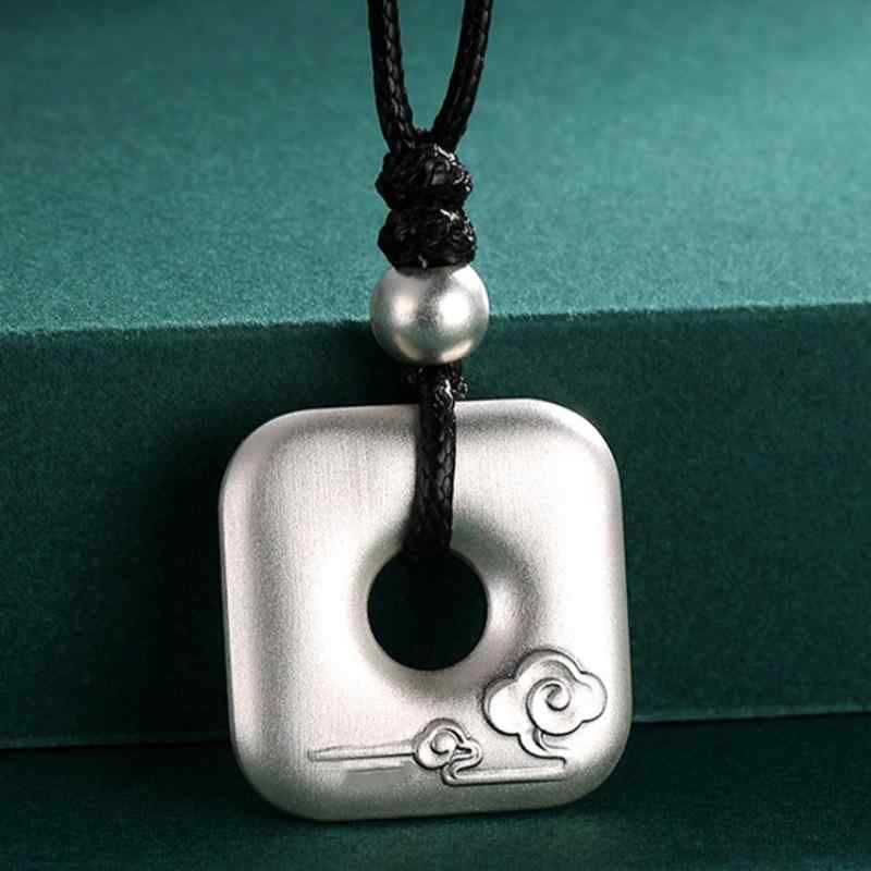 ペンダント 男女兼用 平安玉 福文字 祥雲模様 ネックレス キーホルダー キーリング 古法製法 レトロ ア..