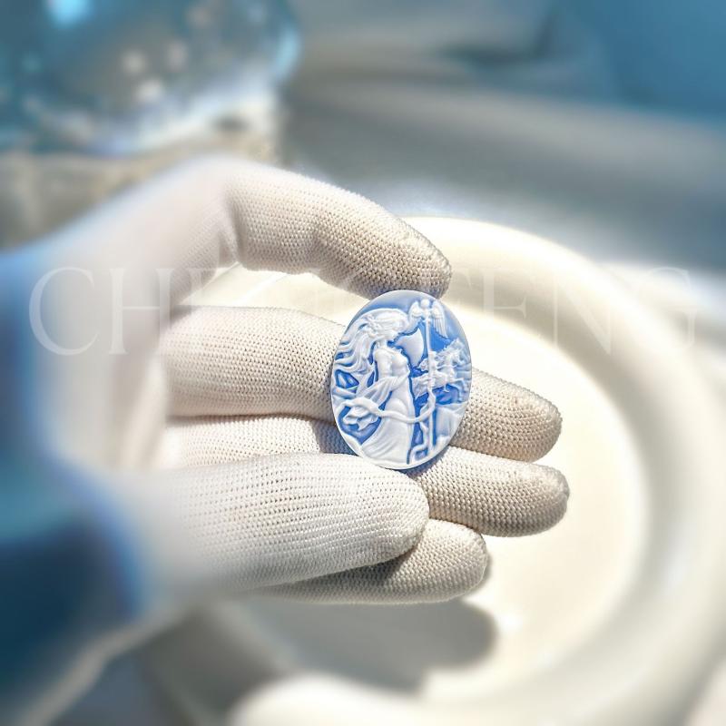 ジュエリー アクセサリー 瑪瑙 アゲート カメオ レトロ ヴィンテージ 戦いの女神アテナ オーバル 楕円形 925シルバー スターリングシルバー ネックレス ペ...