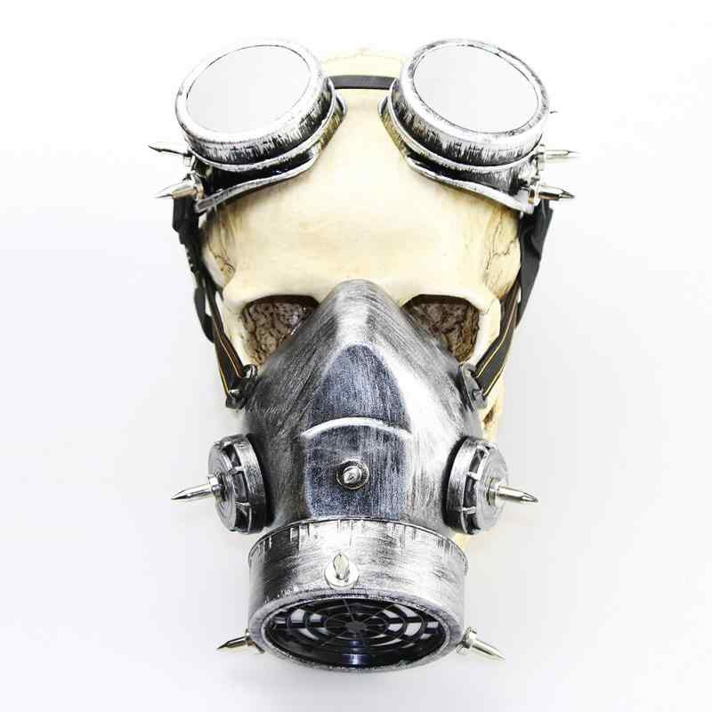 マスク スチームパンク レトロ ゴーグルマスク ハロウィン コスプレ 仮装 アニメ 道具 小道具 樹脂製 プラスチック製 アンティークシルバー イベント 撮影 ...