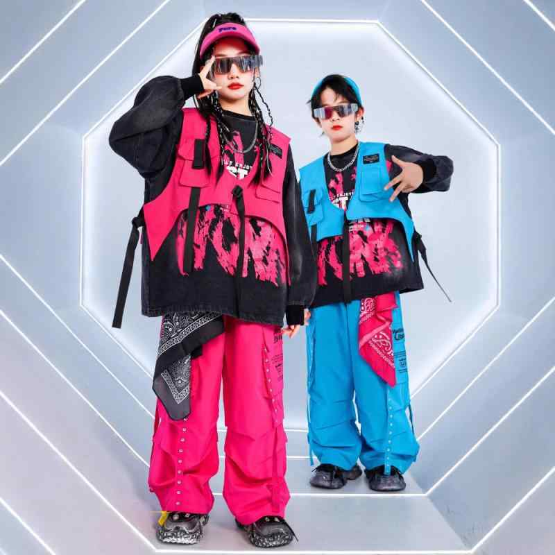 キッズ ダンスウェア 男の子 女の子 ヒップホップ ストリート系 ジャズ ベスト セットアップ 発表会 舞..