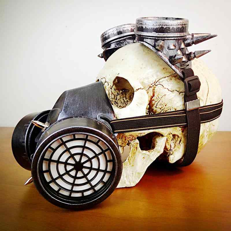 仮装小物 スチームパンク ゴシック マスク ゴーグル ヘッドギア ハロウィン コスプレ パーティー 樹脂製 メタルパーツ アンティークゴールド アンティークシル...