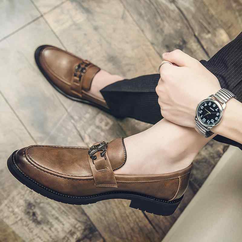 メンズ ローファー ドライビングシューズ ビジネス カジュアル スリッポン PUレザー 合成皮革 通気性 快適 軽量 インヒール ラウンドトゥ ゴム底 大人 ブラウン ブラック