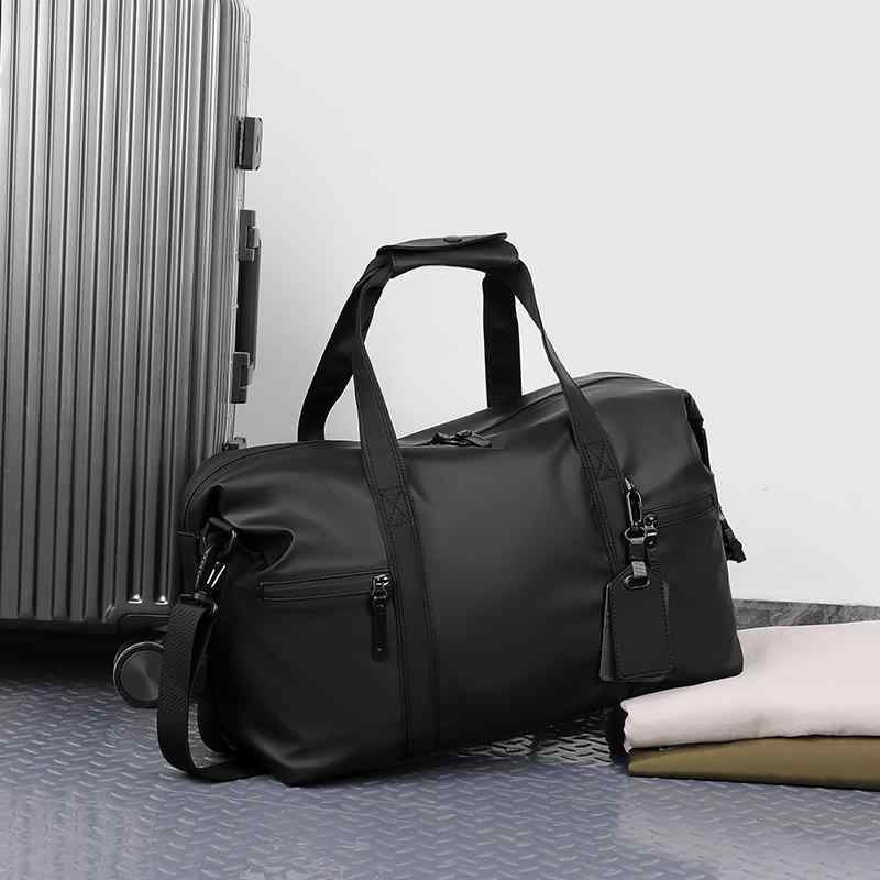 旅行バッグ メンズ 男性用 大容量 防水 耐久性 撥水 手提げ ボストンバッグ ショルダーバッグ 合皮 フェイクレザー ビジネス カジュアル 出張 旅行 乾湿分離 ユニセックス 男女兼用 ブラック グレー 無地 鞄