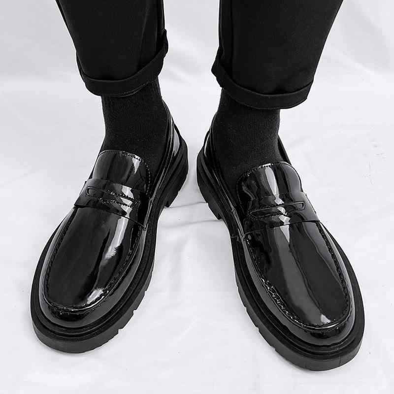 ドライビングシューズ メンズ モカシン 合成皮革 ローカット エナメル 光沢感 防水 ブラック 黒 英国風 おしゃれ トレンド ビジネス 通勤 普段使い カジュアル