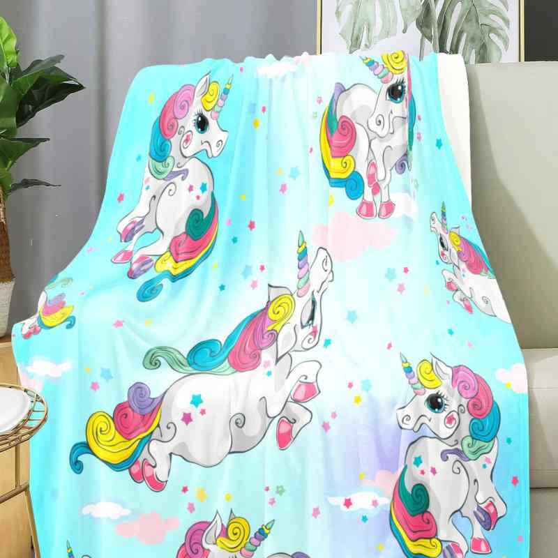 ブランケット 子供用 キッズ フランネル ユニコーン柄 かわいい アメリカン おしゃれ お昼寝用 冷房対..