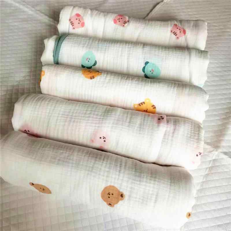 おくるみ ベビー キッズ ガーゼケット ブランケット 綿 吸水性 やわらか 肌触り 通気性 軽量 くま 動物柄 冷房対策 お昼寝ケット オールシーズン