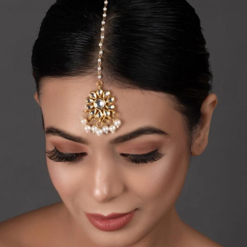 ヘッドドレス レディース インド風 エスニック 花 フラワー パール 真珠 ラインストーン クリスタル 額..