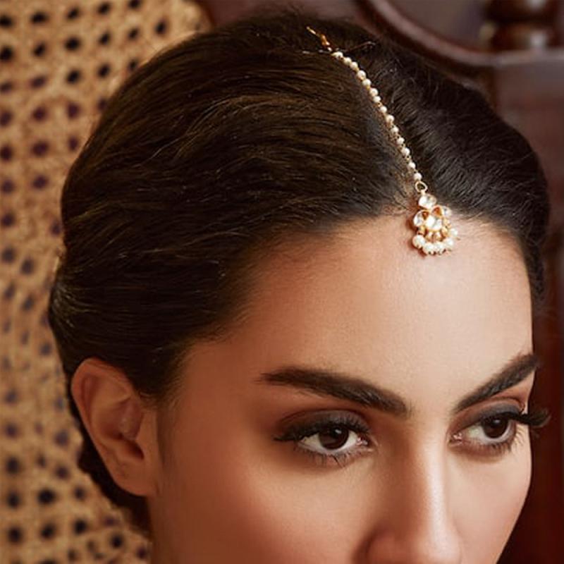 ヘッドドレス 真珠 額飾り ドロップ 垂れ飾り 花嫁 ウェディング 結婚式 インド風 エスニック シンプル..