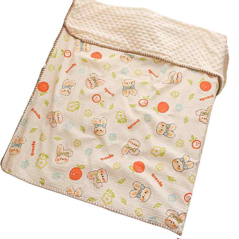 おくるみ ベビー毛布 ブランケット ぽこぽこドット柄 綿 ガーゼ オールシーズン対応 冷房対策 お昼寝 新生児 乳幼児 カジュアル ナチュラル 快適