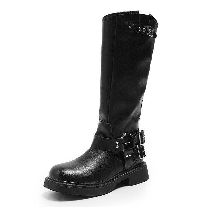 ブーツ レディース ロングブーツ 牛革 レトロブラウン ウェスタンブーツ カウボーイブーツ マラード風 ..