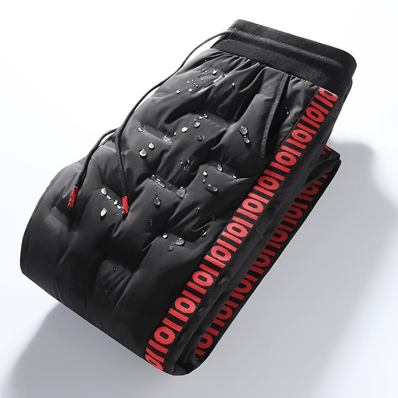 ダウンパンツ メンズ 男性用 冬用 厚手 防寒 保温 暖かい 白ダックダウン ジョガーパンツ 裾絞り スト..