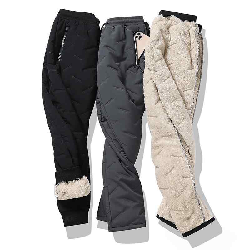 パンツ メンズ 秋冬 防水 防寒 厚手 裏起毛 シープボア 中綿入り ゆったり ストレート 保温 暖か 大き..