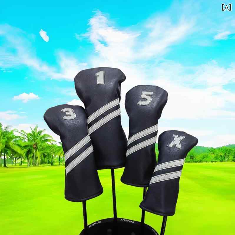 ゴルフクラブ ヘッドカバー ドライバー用 フェアウェイウッド用 ユーティリティ用 ハイブリッド用 ブラ..