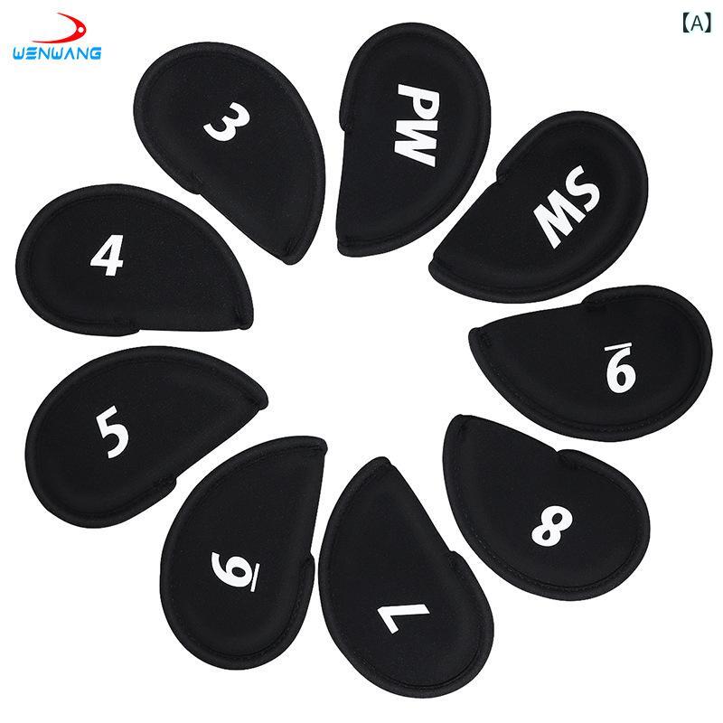 ゴルフ アイアン用 ヘッドカバー クラブ保護カバー ネオプレン素材 軽量 耐久性 傷防止 汚れ防止 9個セット 番手付き ゴルフアクセサリー