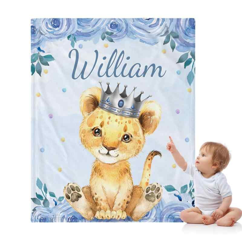 ブランケット ライオン柄 超ソフト やわらか 肌触り抜群 フランネル ポリエステル素材 軽量 ソファ リビング ベッド オールシーズン 寝具 モダン シンプル 毛布