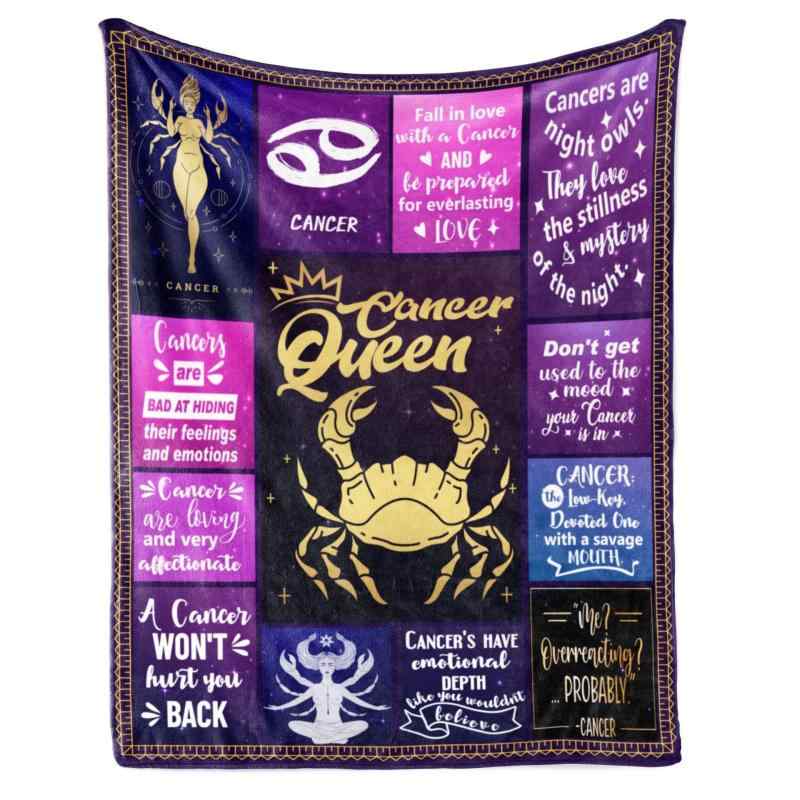 ブランケット カニ座 星座柄 誕生日プレゼント 母の日ギフト クリスマス バレンタインデー 贈り物 ポリエステル フランネル オールシーズン兼用 アメリカンスタ...