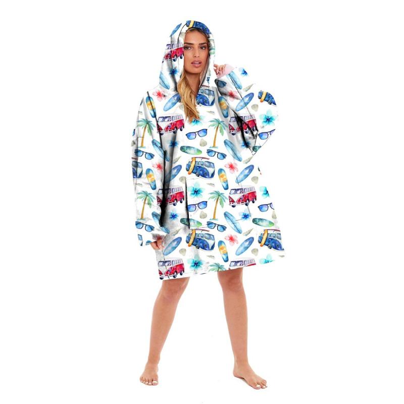 着る毛布 キッズ 大人用 スケートボード 恐竜 ドクロ柄 フランネル ポリエステル ルームウェア パジャ..