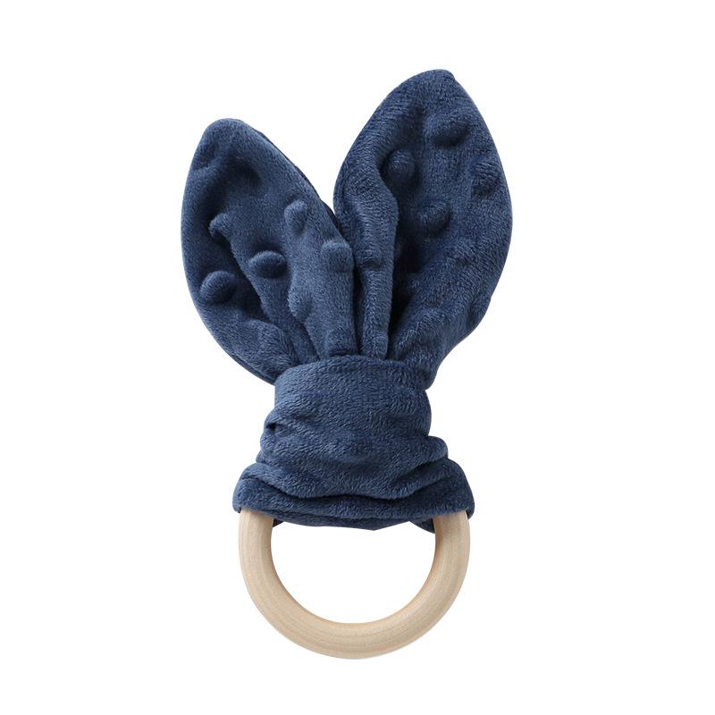 セキュリティブランケット 安心タオル ベビー 新生児 幼児 赤ちゃん カラフル ドットフリース 耳付き 口に入れても安全 歯固め ブナの木 木製リング 寝かしつけ ぐずり対策 おもちゃ 多色展開