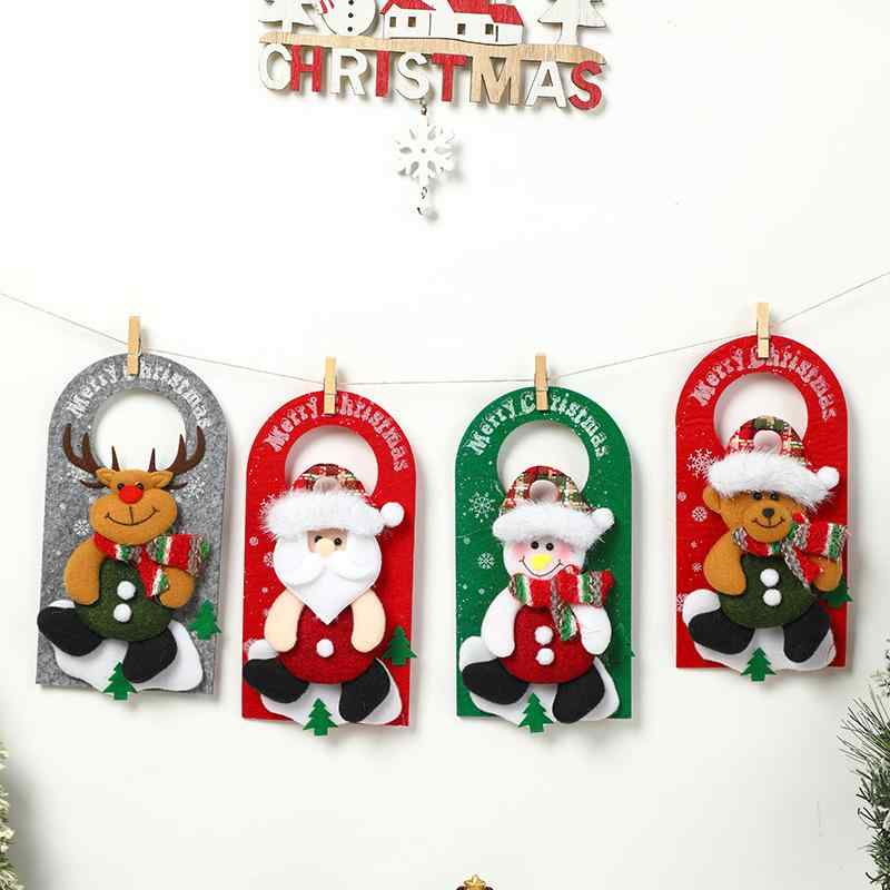 クリスマス飾り 不織布 ドア飾り ドアハンガー ドアプレート 玄関 リビング 店舗 ホテル 商業施設 ショーウィンドウ装飾 サンタ 雪だるま トナカイ くま かわいい