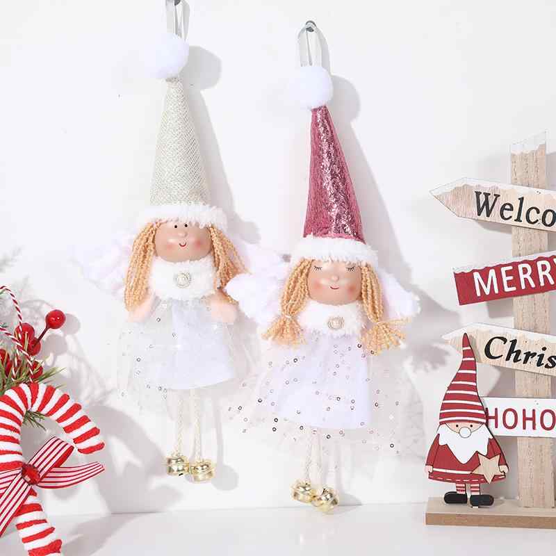 置物 女の子 クリスマス 天使 ぬいぐるみ ドール プリンセス とんがり帽子 ショーウィンドウ デコレーション ファブリック ピンク ホワイト