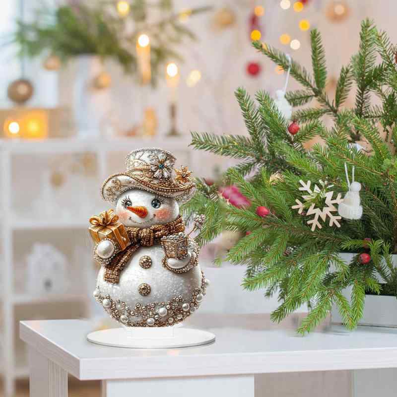 置物 クリスマス かわいい 雪だるま デザイン アクリルプレート 卓上 デスク飾り インテリア雑貨 室内..