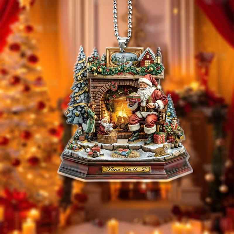 キーホルダー 子供用 クリスマス サンタクロース かわいい バッグチャーム キーリング アクリル製 シン..