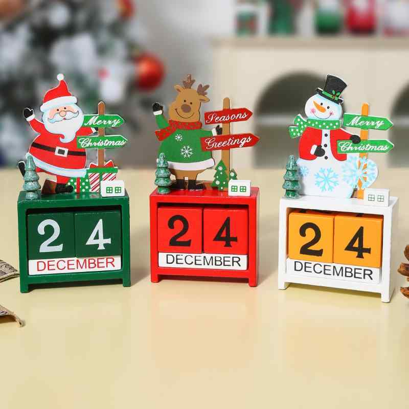 アドベントカレンダー キッズ クリスマス カウントダウン 木製 置物 卓上飾り デコレーション 数字 オブジェ サンタ トナカイ 雪だるま インテリア