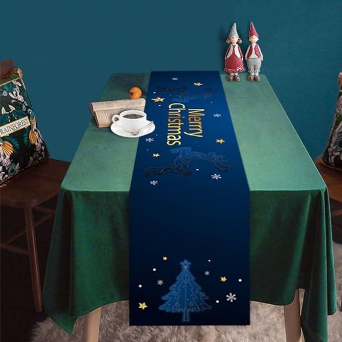 テーブルランナー 冬 クリスマス プリント柄 ダイニング 食卓 リビング ベッドルーム パーティー 宴会 イベント 屋外 室内装飾 ポリエステル製 モダン シンプル おしゃれ 多色 マルチカラー デコレーション