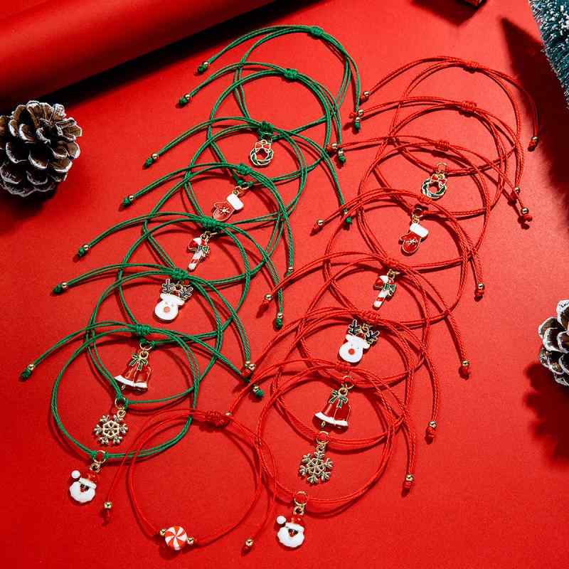 ブレスレット レディース クリスマス 合金 トナカイ サンタクロース クリスマスツリー 雪の結晶 キャン..